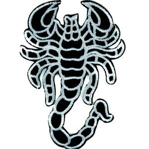 Black & White Scorpion Patch Iron on Applique Sew Deadly Penny Dreadful Horror